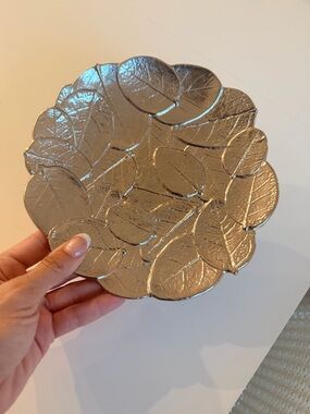 Michael Aram Silver Leaf Dish Serveware Dining Plate